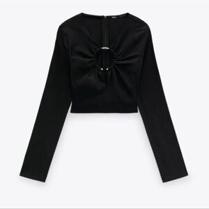 Zara Black Long Sleeve Top
